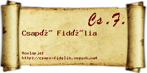 Csapó Fidélia névjegykártya